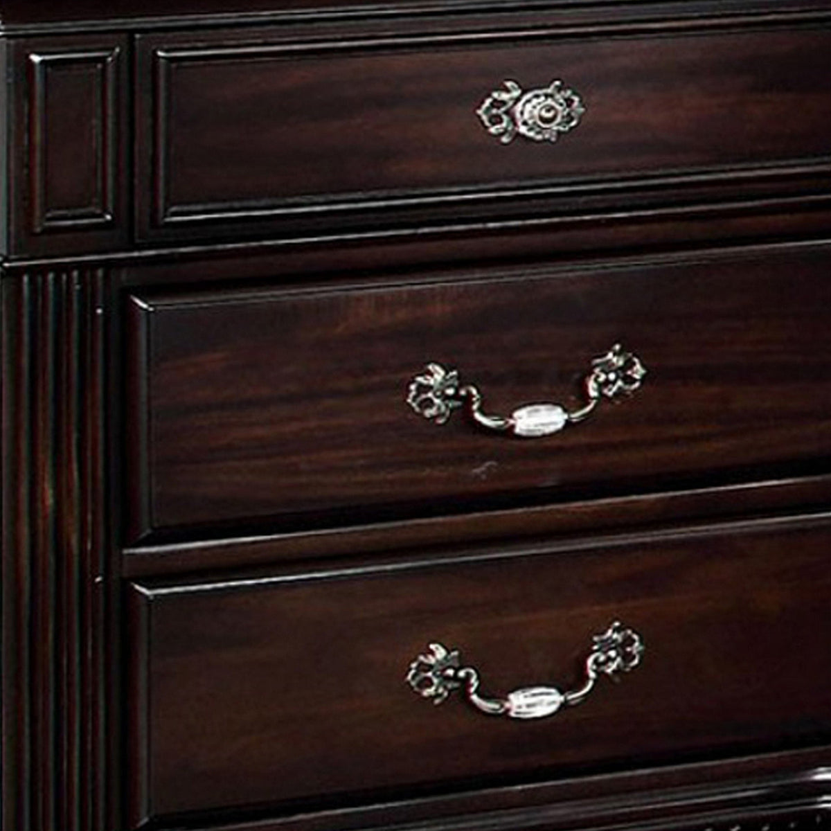Syracuse Traditional Style Beautiful Nightstand, Dark Walnut