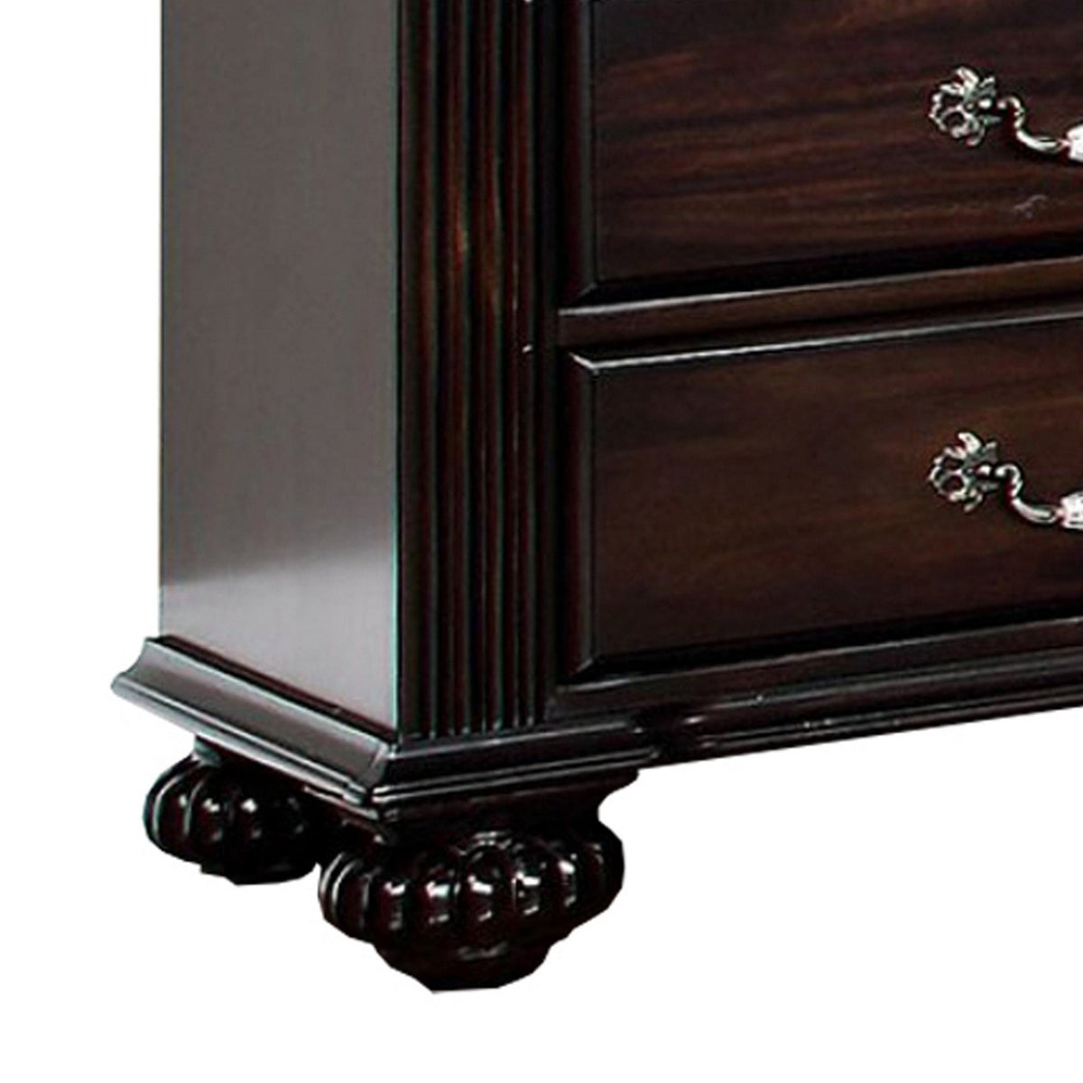 Syracuse Traditional Style Beautiful Nightstand, Dark Walnut
