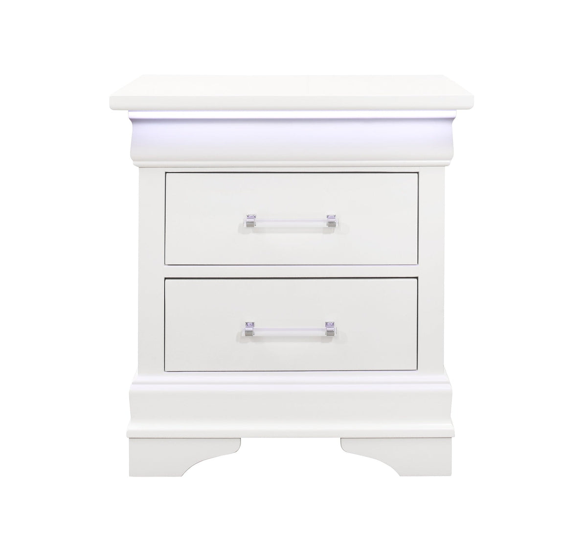 CHARLSTON WHITE NIGHTSTAND WITH LED