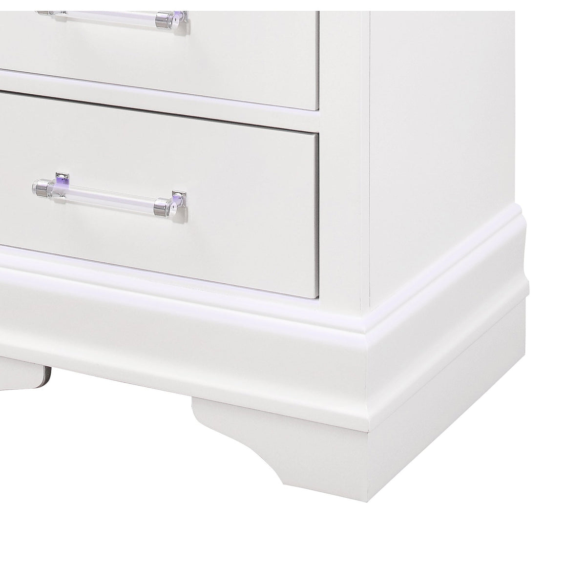 CHARLSTON WHITE NIGHTSTAND WITH LED