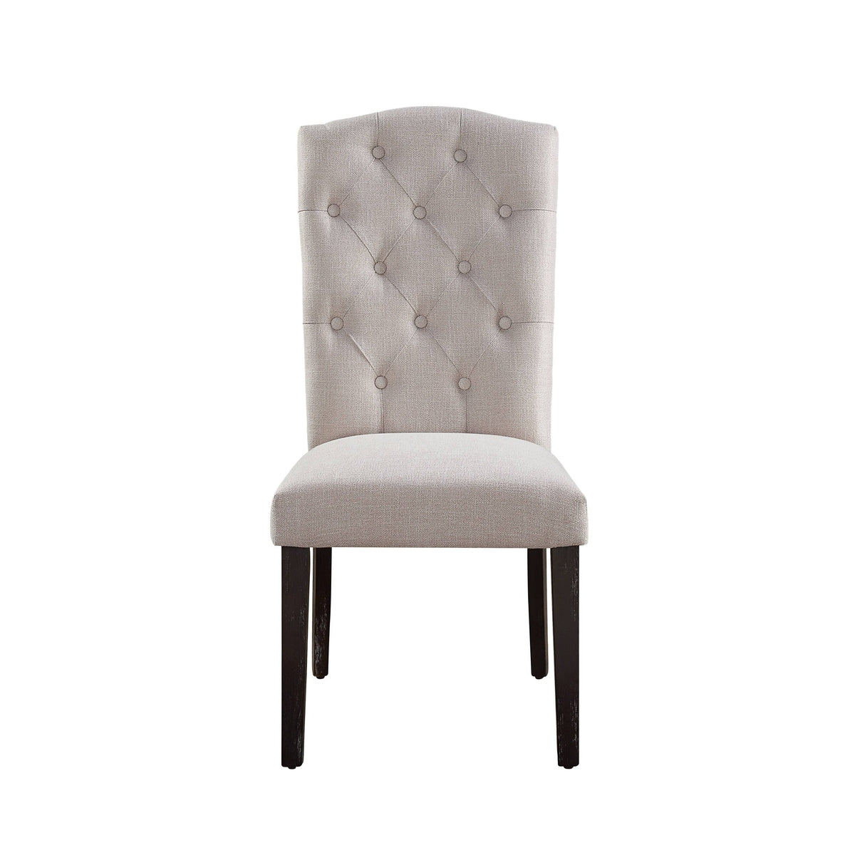 Gerardo Beige Linen & Weathered Espresso Dining Chair (Set of 2)