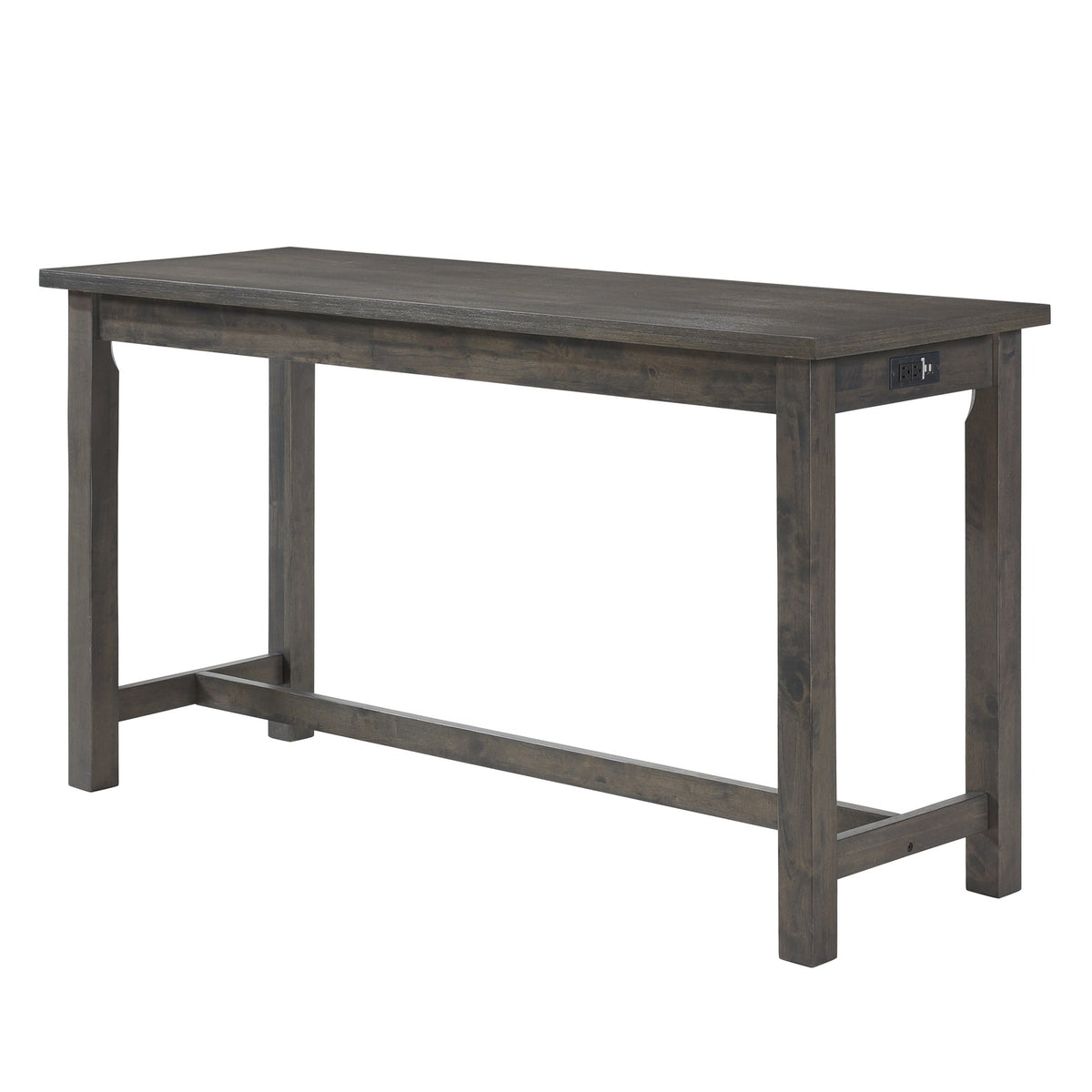 4pc Counter Height Dining Set Gray Finish Counter Height Table w Drawer Built-in USB Ports Power Outlets and 3 Stools Casual Dining Furniture