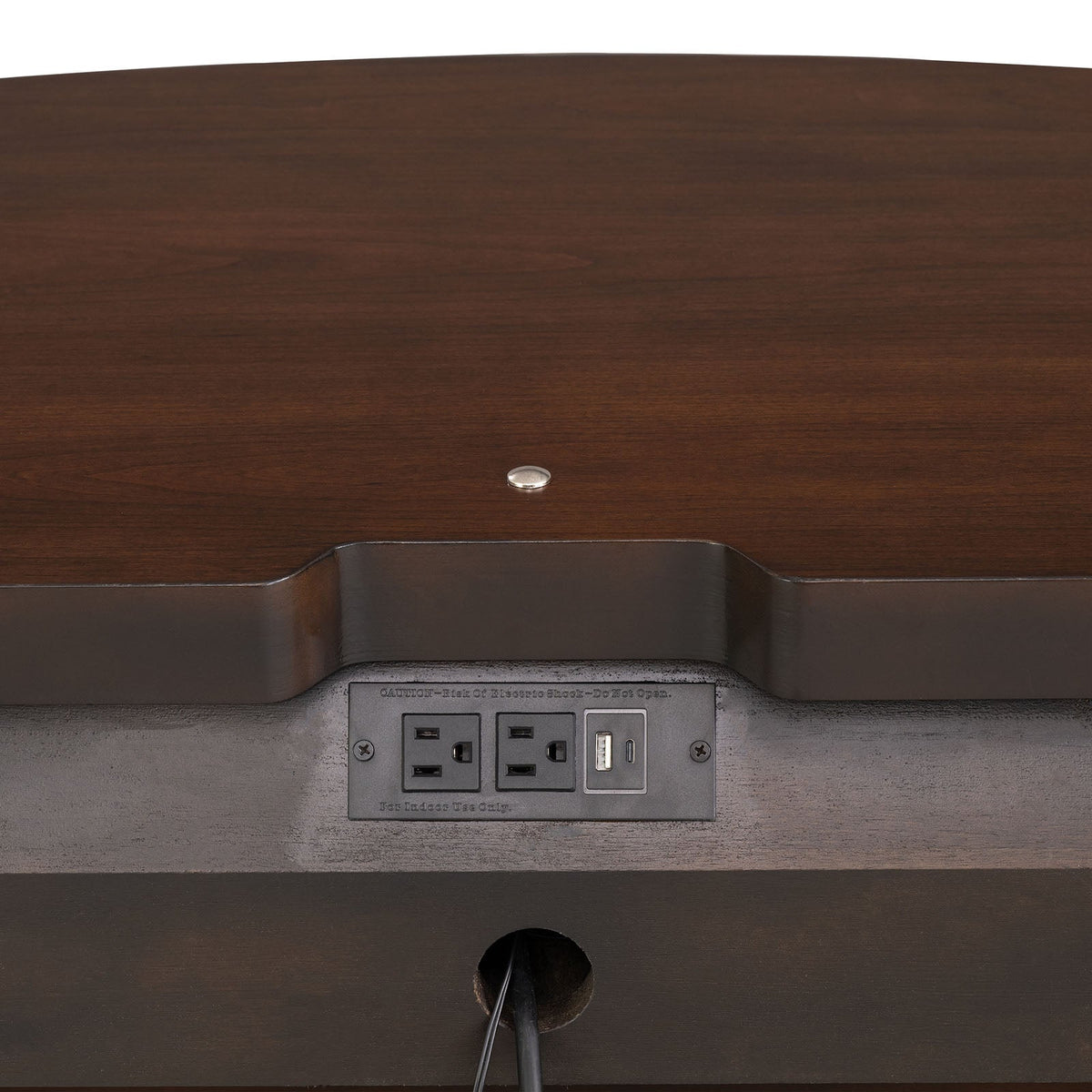 Traditional Style 1pc Nightstand Power Outlet Round Key Knobs Gold Capped Legs Ball Bearing Glide Dark Cherry Finish Bedroom Furniture