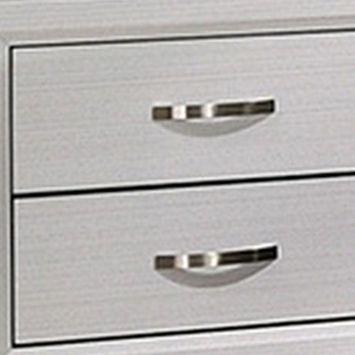 Erica Nightstand, 2 Drawers, White Wood Finished Frame, Metal Handles