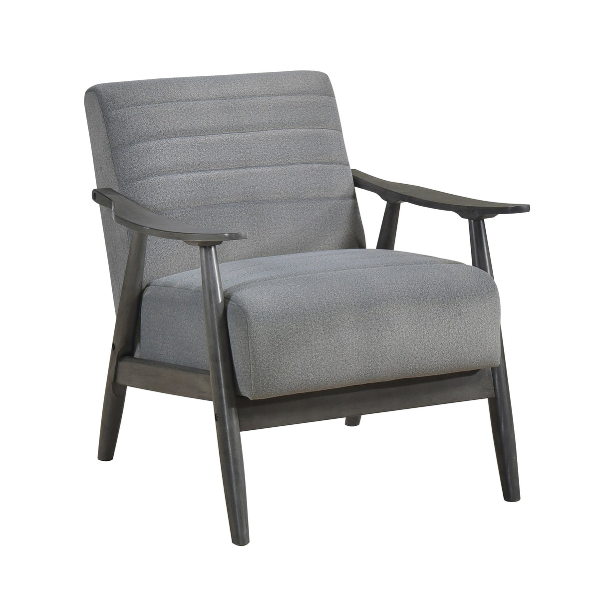Casual Transitional Accent Chair 1pc Gray Velvet Upholstery Solid Wood Frame Living Room Furniture