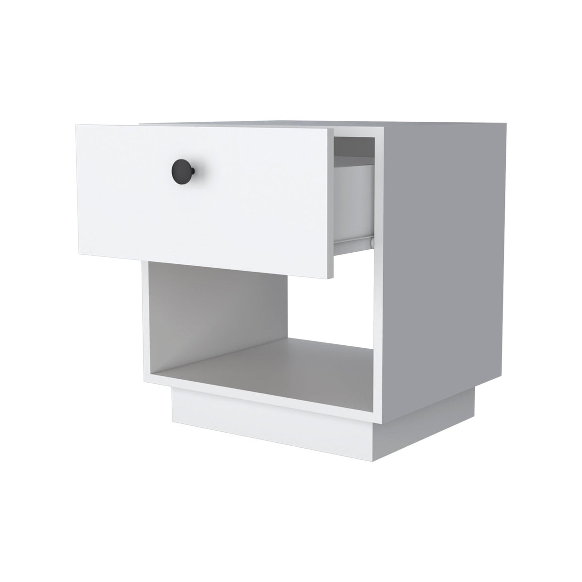 White 1-Drawer Nightstand