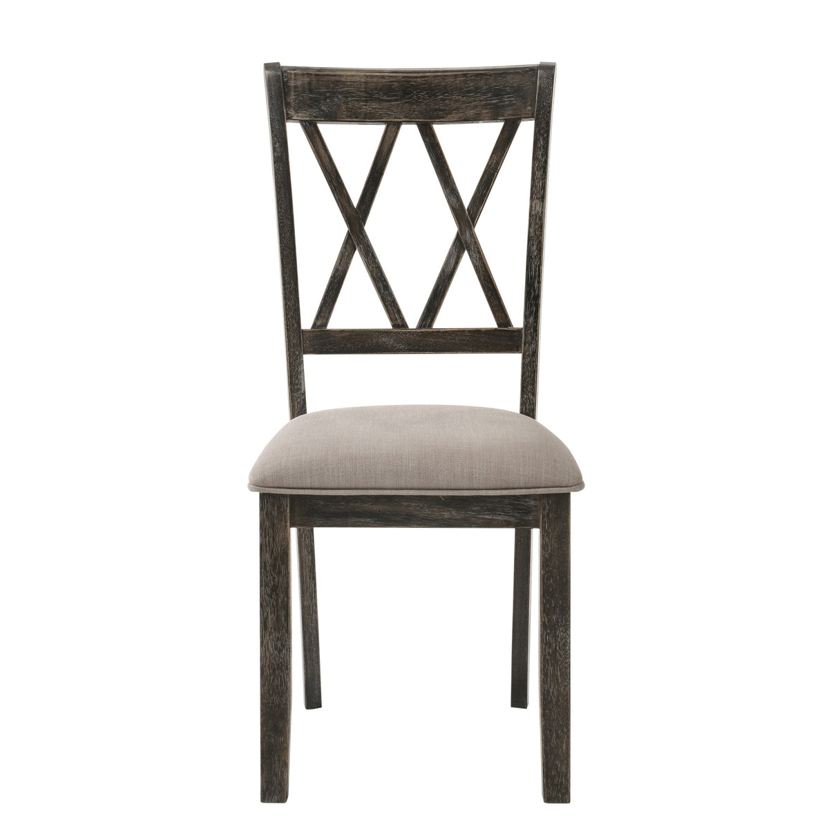 Beige and Weathered Grey Cross Back Side Chairs (Set of 2)