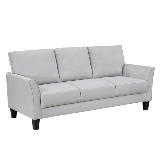Modern Contemporary Upholstered Sofa Gray Plush Seat Comfort Durable Solid Wood Living Room Furniture 3-Seater Couch 1pc
