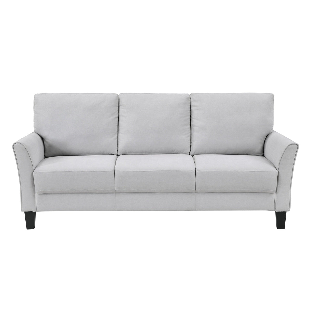 Modern Contemporary Upholstered Sofa Gray Plush Seat Comfort Durable Solid Wood Living Room Furniture 3-Seater Couch 1pc