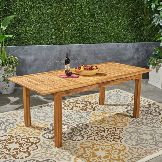 Outdoor Expandable Acacia Wood Dining Table,Natural