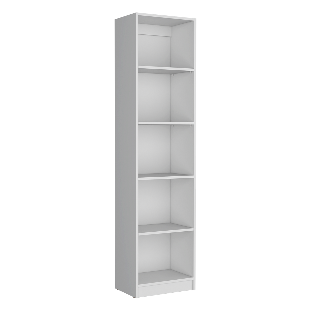 White 5-Shelf Slim Bookcase