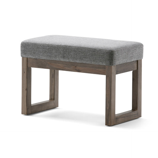 Milltown 27 inch Wide Solid Wood Footstool Small Ottoman Bench in Grey