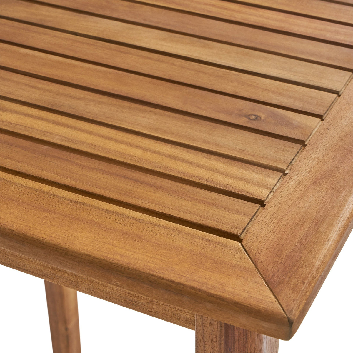 Outdoor Minimalist Acacia Wood Rectangle Bar Table - Teak Finish