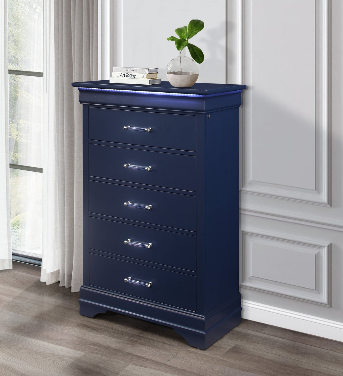 CHARLSTON BLUE CHEST WITH LED