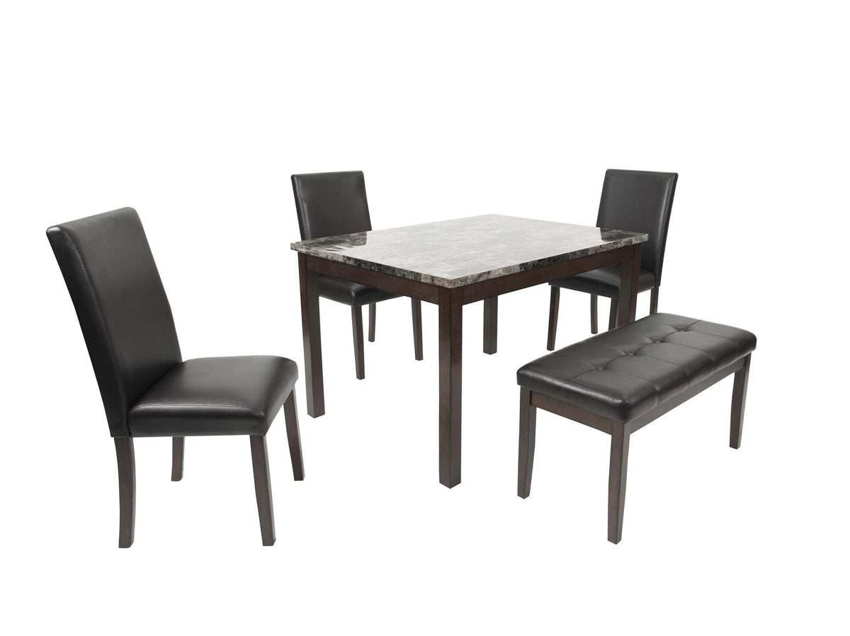 5 Piece Dining Set with Chairs and Bench