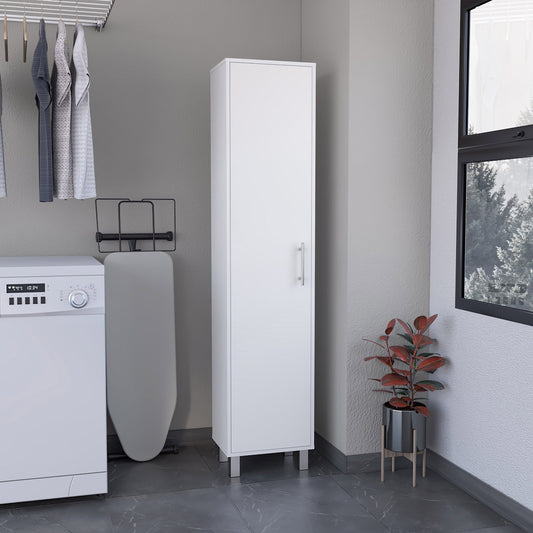 Laska 70" Tall Storage Cabinet Broom Closet with Broom Hangers,and Four Shelves