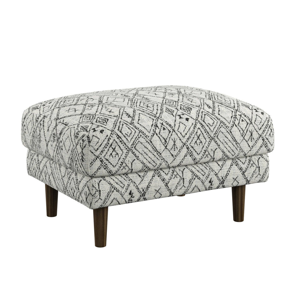 Black Abstract Ottoman