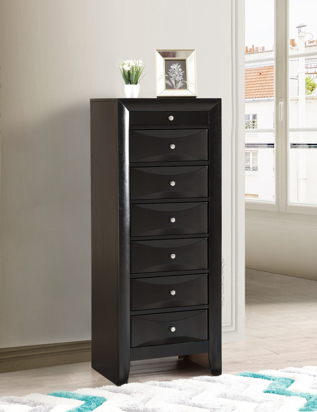 Glory Furniture Marilla G1500-LC 7 Drawer Lingerie Chest , Black