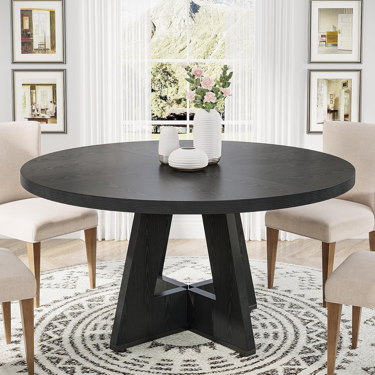 47" Round Farmhouse Dining Table