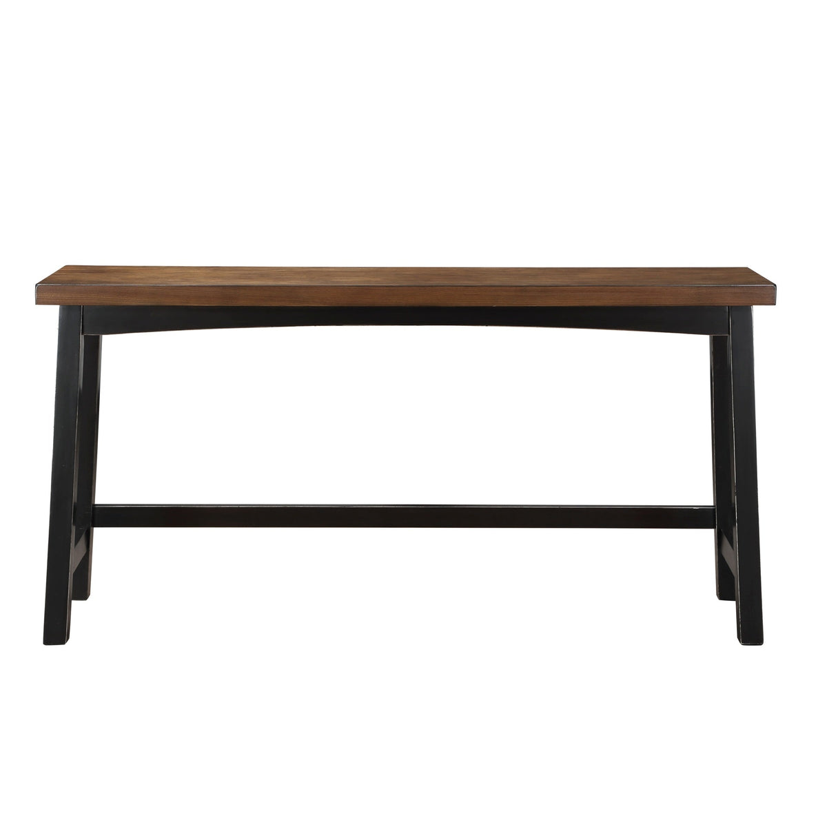 Transitional 4-Piece Counter Height Set, Table and Counter Height Stools Black and Brown Finish Solid Rubberwood Furniture