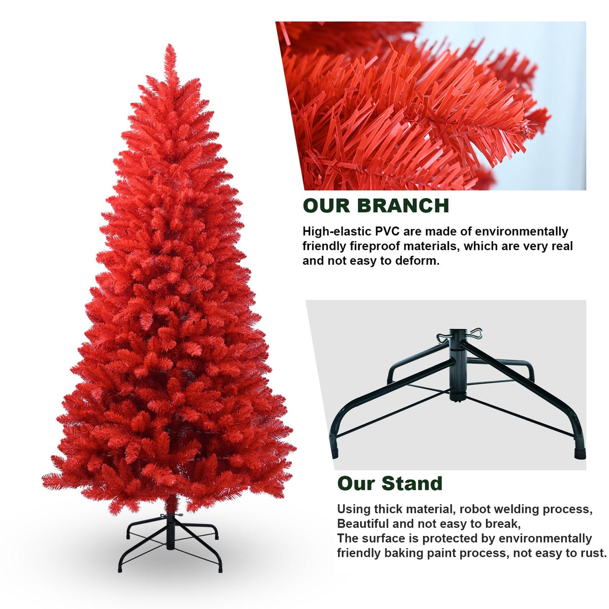 Vibrant Red 4FT Christmas Tree