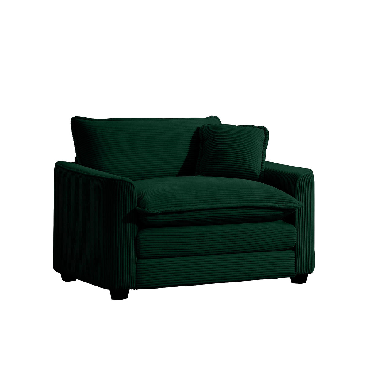 Green Corduroy Fabric Comfortable Single Chair Deep Seat Sofa