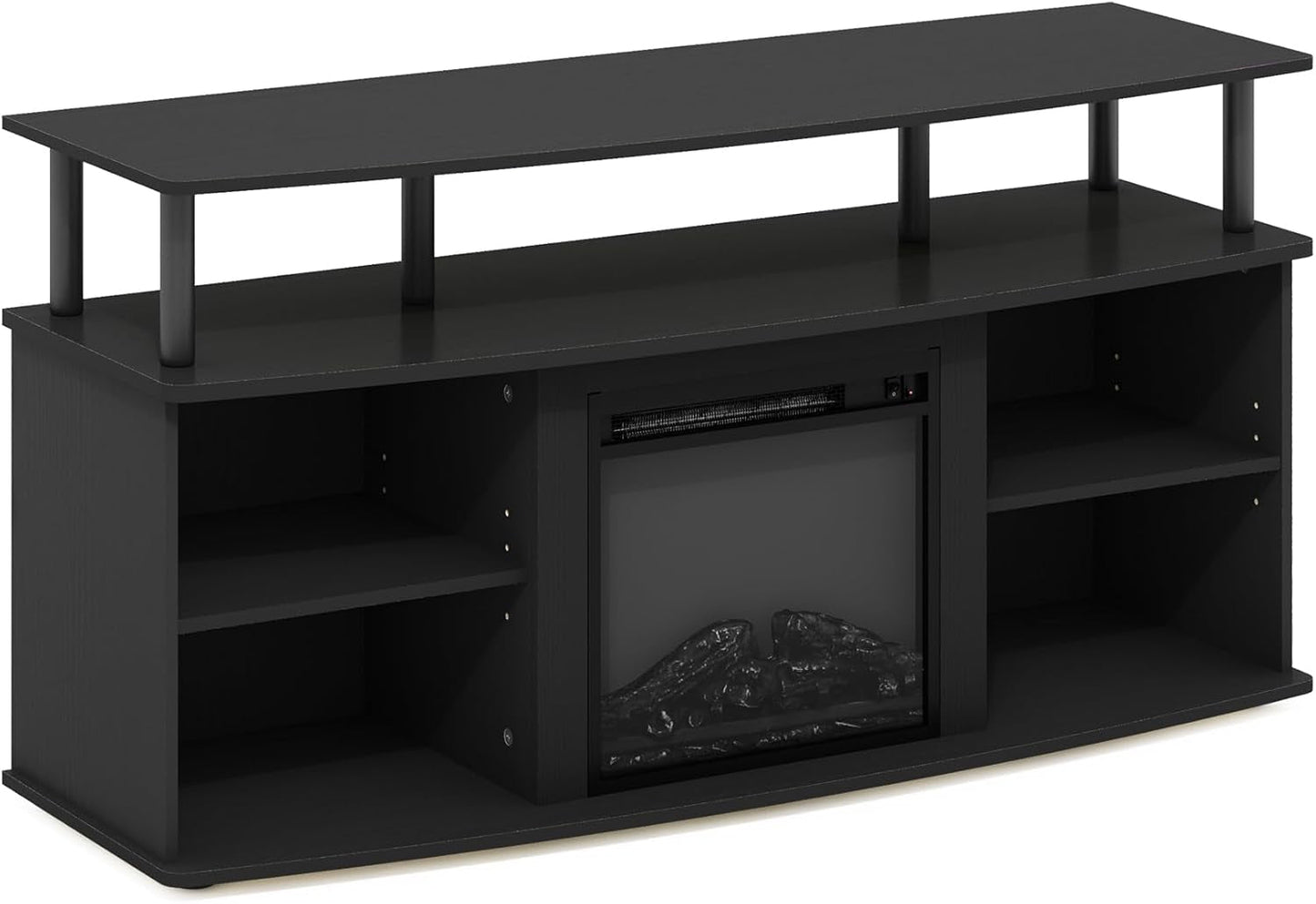 Jensen Open Shelving TV Entertainment Center With Electric Fireplace 55 Inch