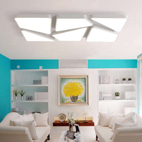 Modern LED Flush Mount: Square/Rectangular Options for Home or Office
