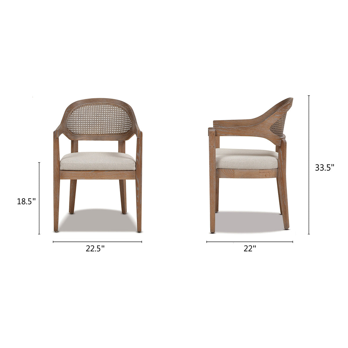 Americana Mid-Century Modern Cane Back Dining Chair