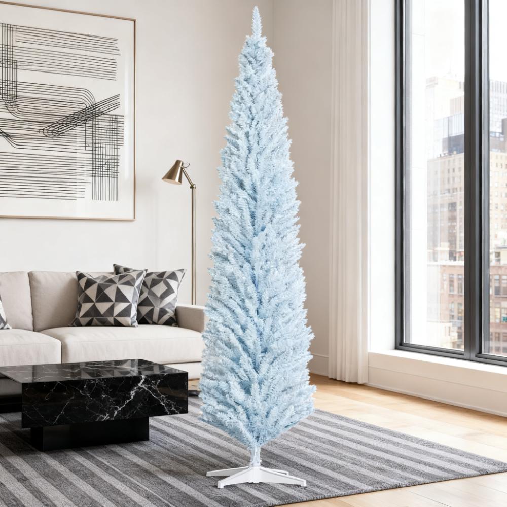 8ft Pencil Artificial Christmas Tree with Realistic Branches
