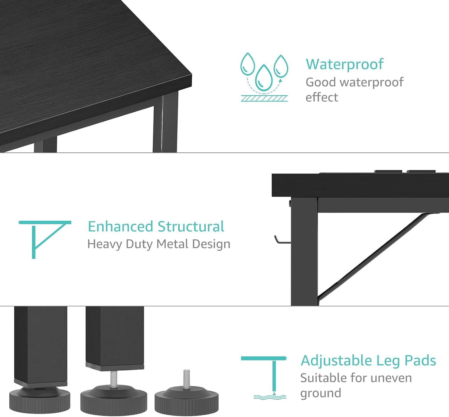 39 Inch Computer Desk With Built In Power Outlet And USB Charging Ports