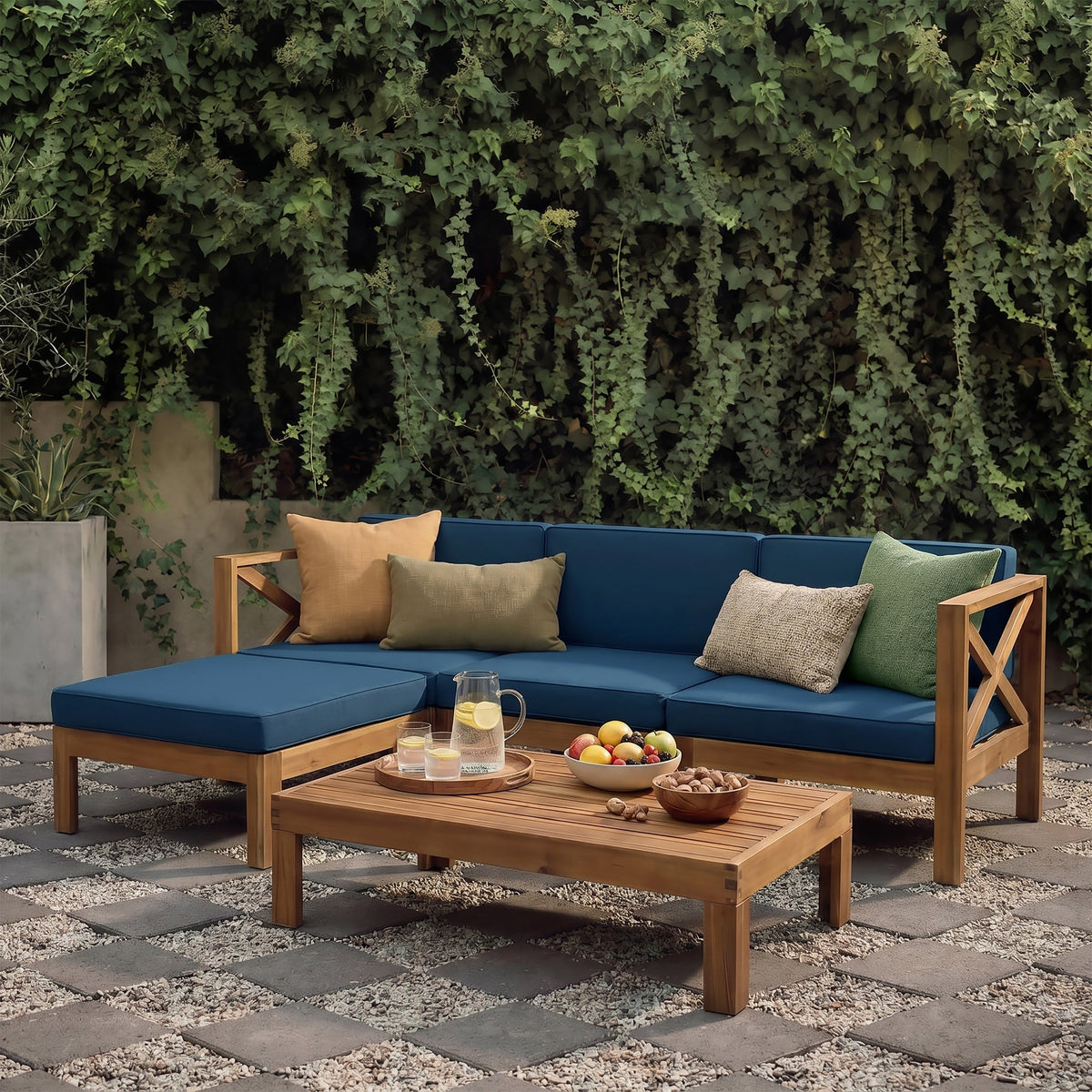 Alcove Lshape Sofa Set, Dark