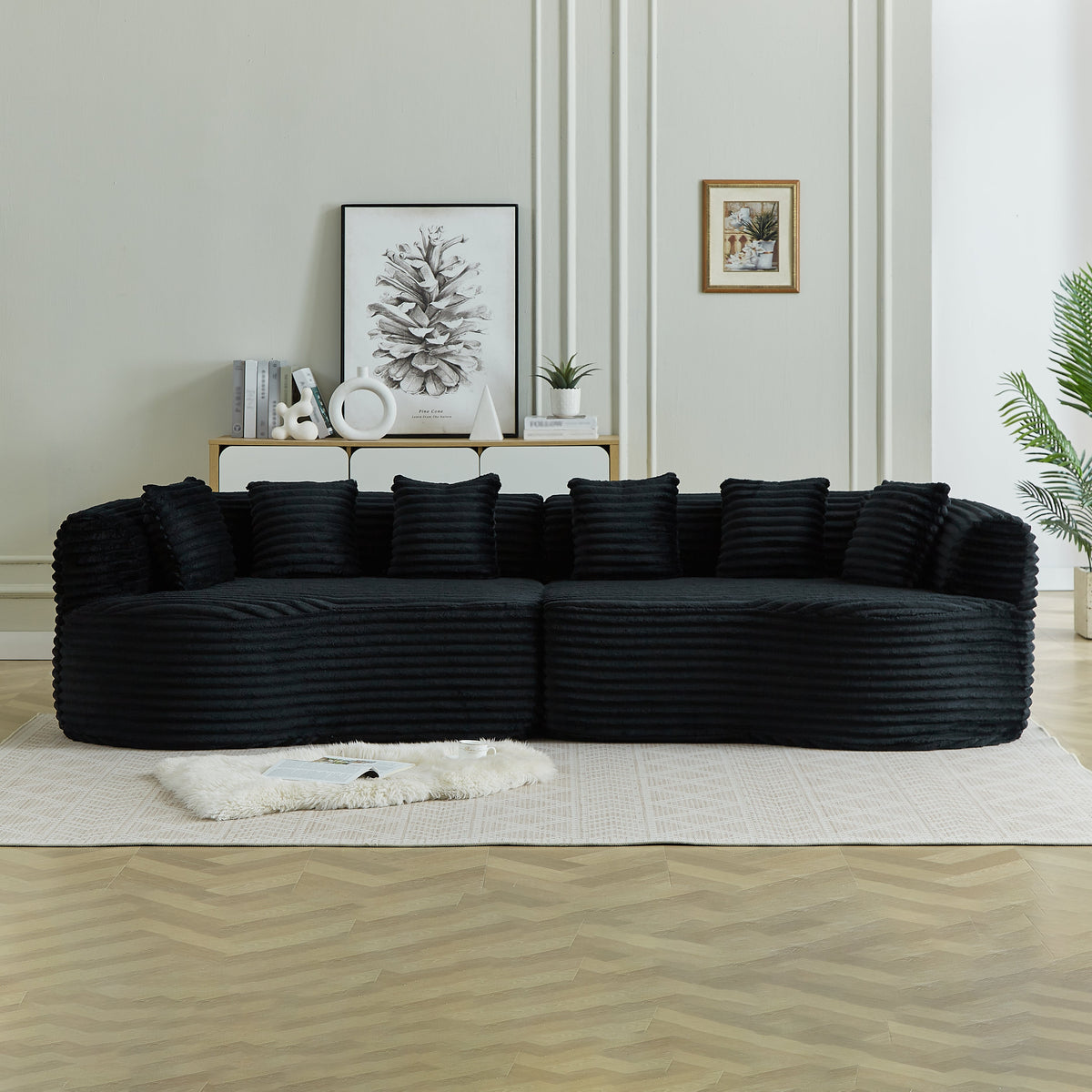 Curved Sectional Sofa - 111.5-Inch Oversized Modern Design
