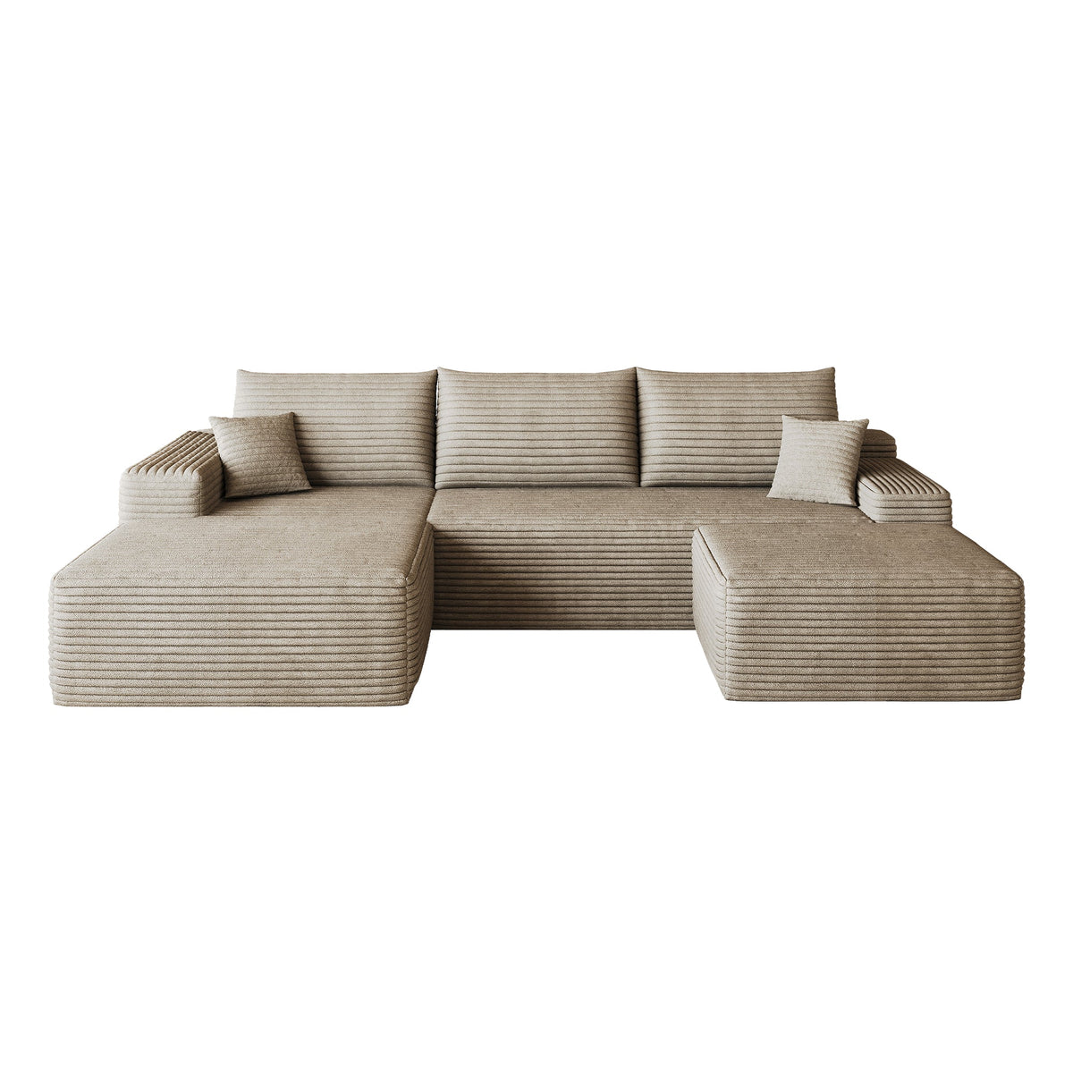 107" Cloud Sectional Sofa with Ottoman - Modern Minimalist Design
