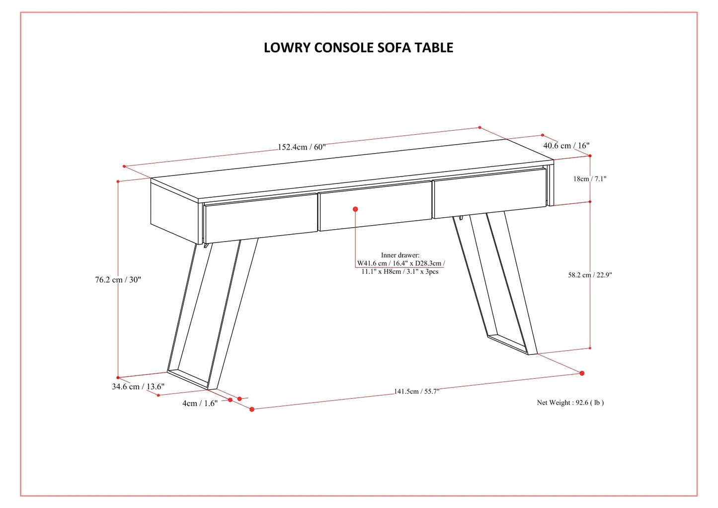 Lowry Console Sofa Table