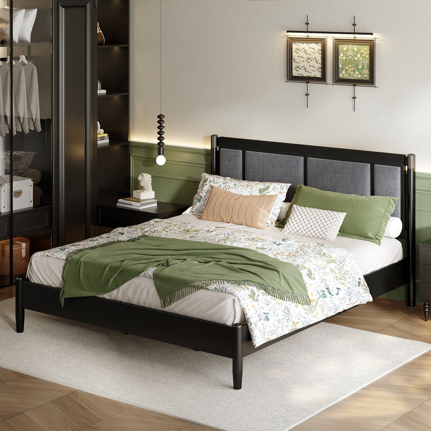 Solid Wood King Bed - Heavy Duty Support