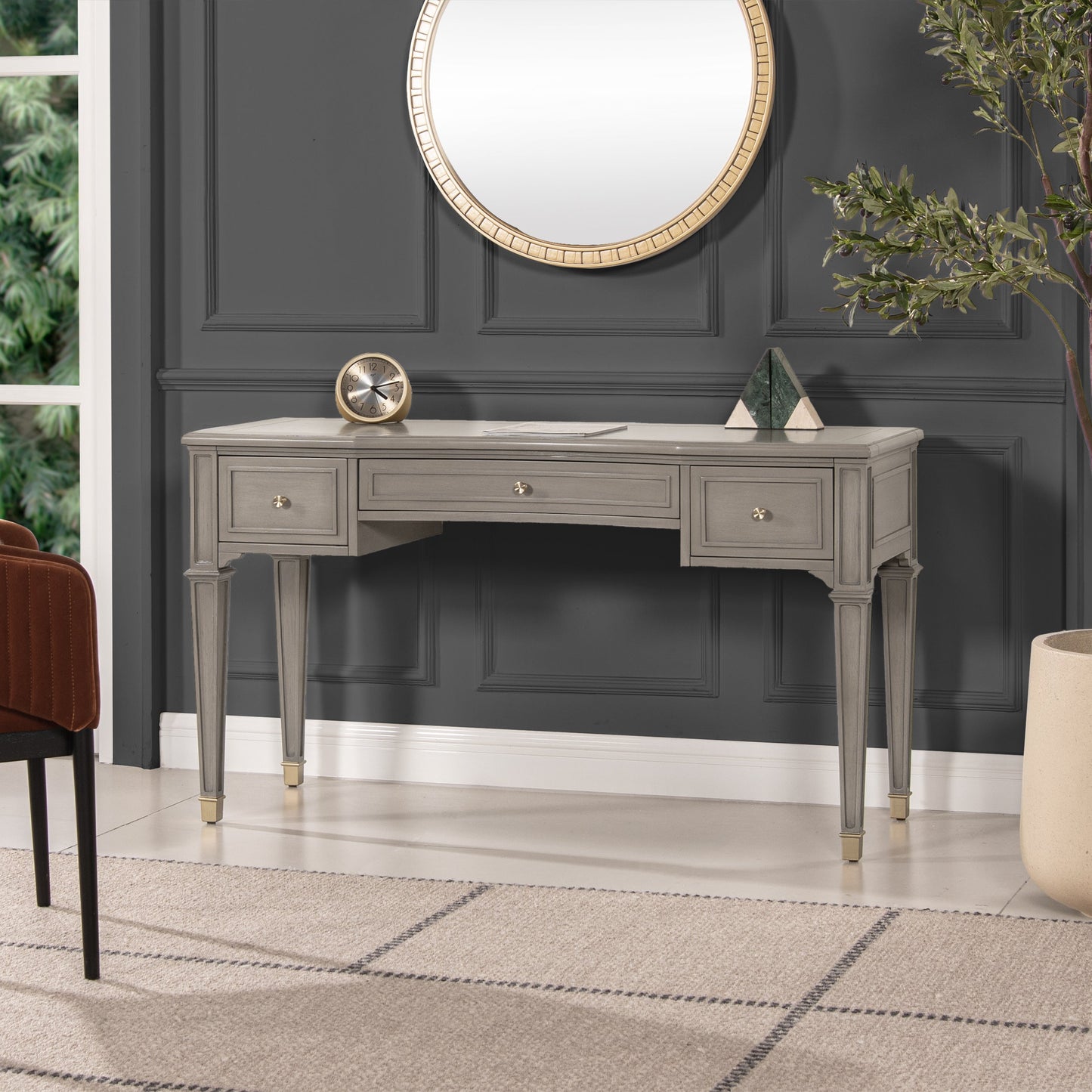 Dauphin 55" 3-Drawer Wood Executive Desk