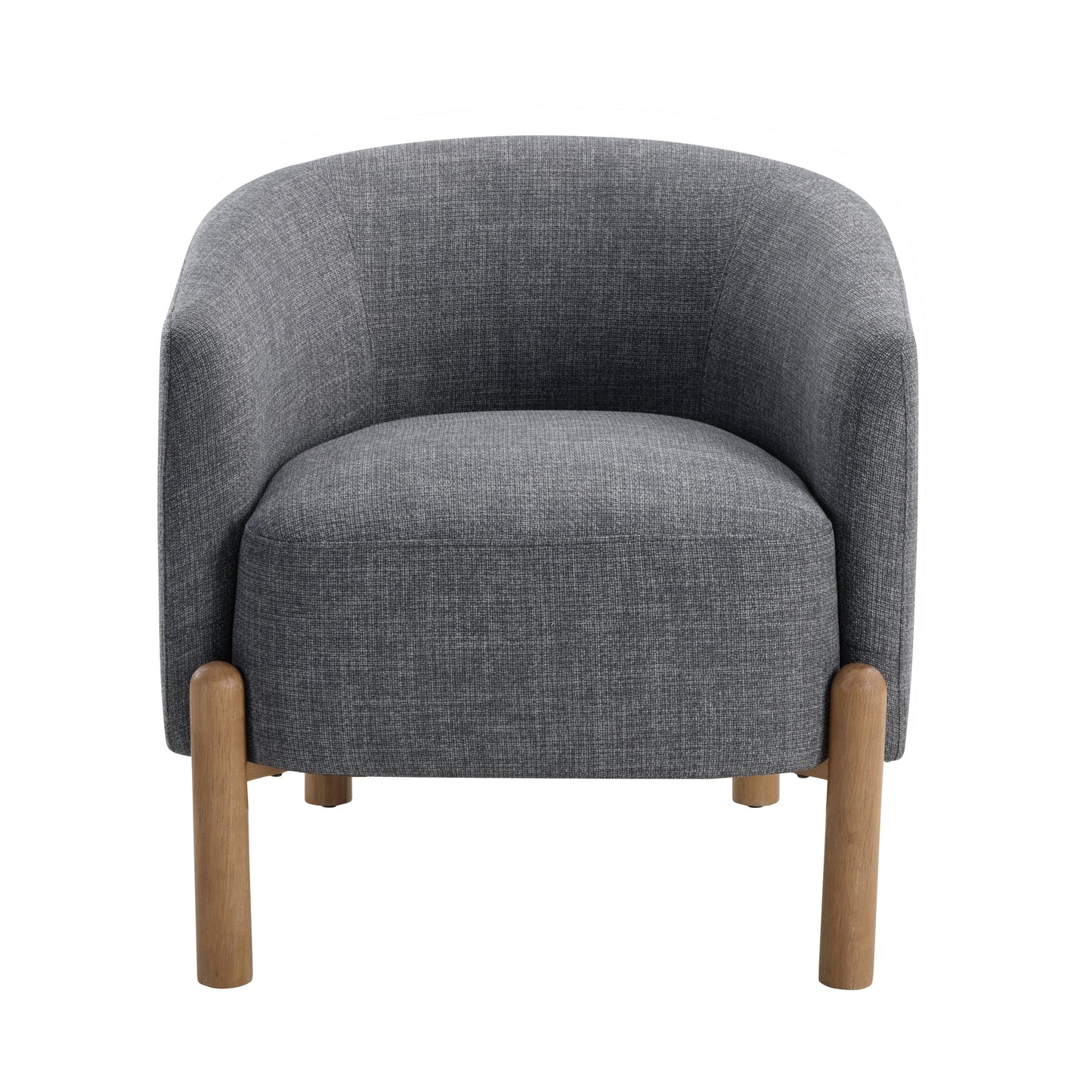 Style Comfort Accent Chair Gray Upholstery Durable Frame Solid Wood Legs Contemporary Living Room Furniture 1pc