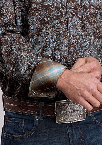 Stetson 2575 Fall Paisley (Brown) - Men's Western Shirt