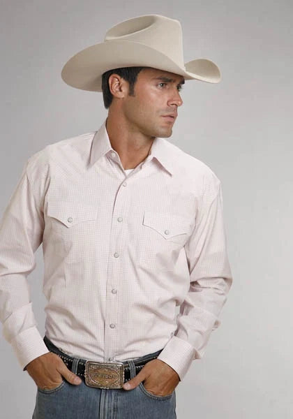 Stetson 5663 Two Stripe (Pink) - Men's Western Shirt