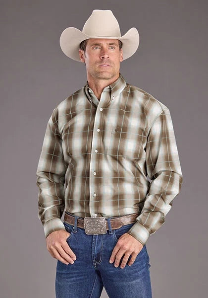 Stetson 2399 Sandy Ombre (Brown) - Men's Western Shirt