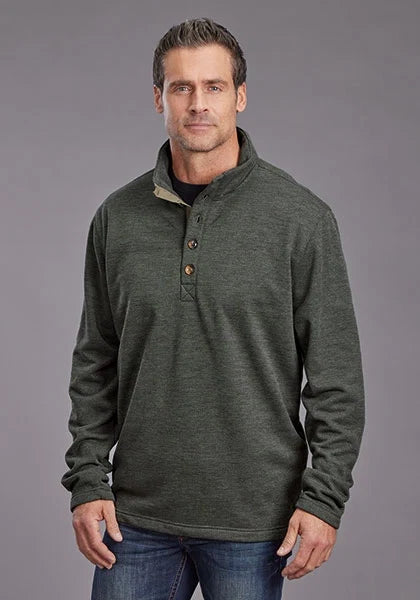 Stetson 2328 Honeycomb Bonded (Olive) - Men's Knit Sweater