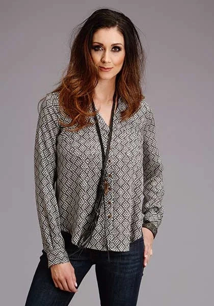 Stetson 2101 Aztec Geo (Black) - Women's Blouse