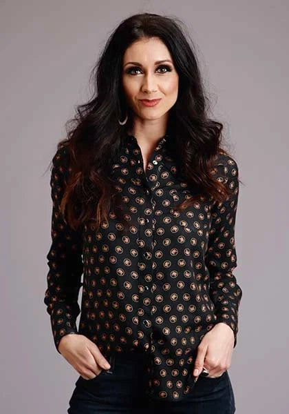 Stetson 00442 Horse Polkadot (Black) - Women's Blouse
