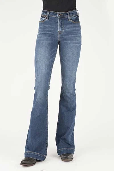 Stetson 921 High Waist Flare Fit (Brown/Medium Wash) - Women's Jeans