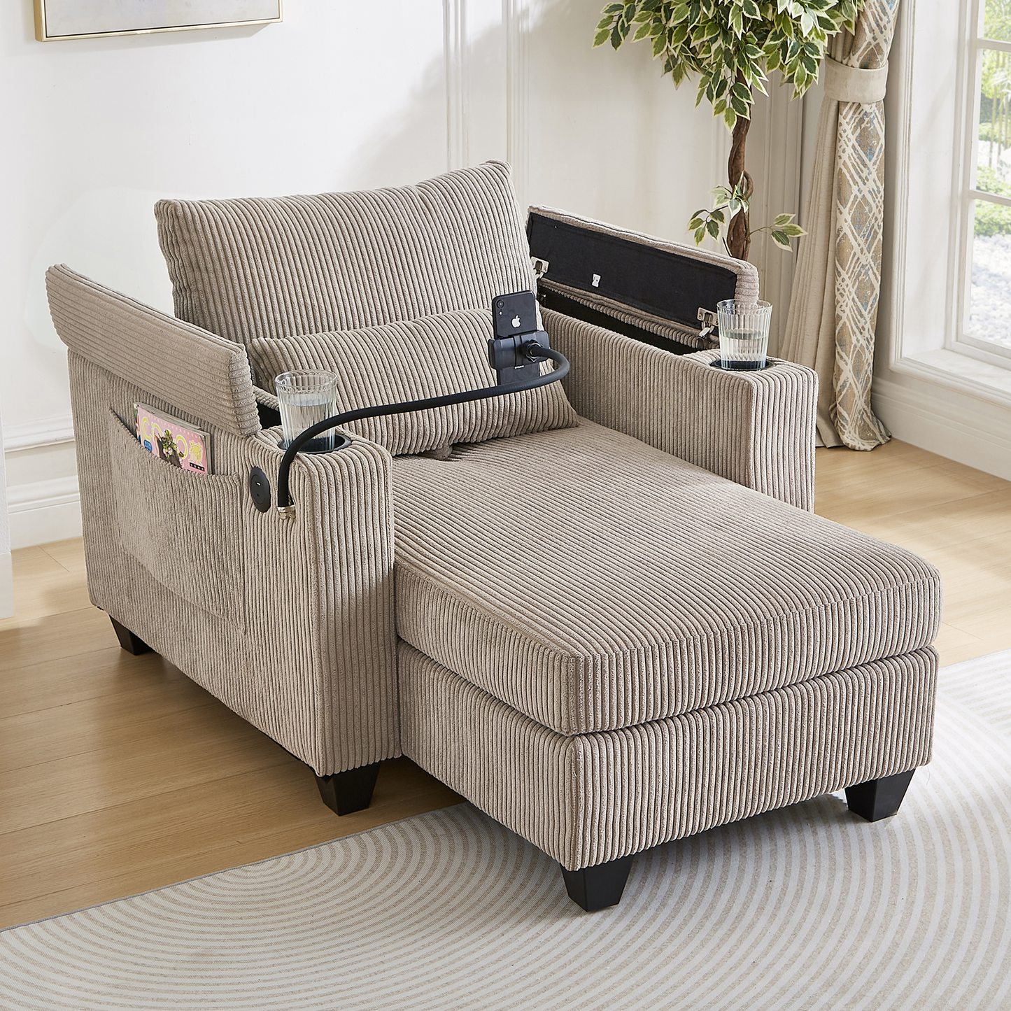Convertible Chaise Lounge Sofa Bed