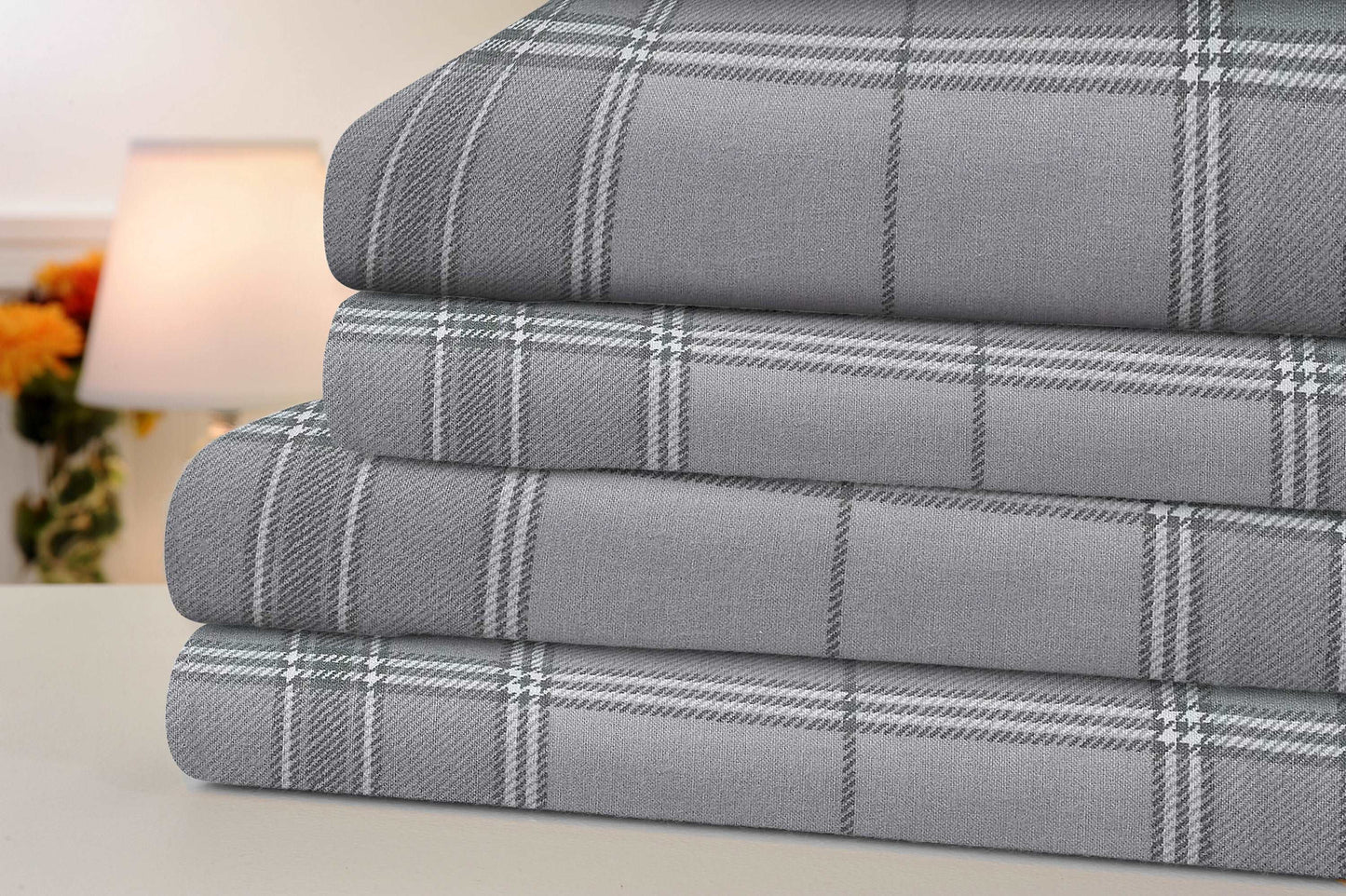 Bibb Home Printed Cotton 4 Piece Sheet Set.