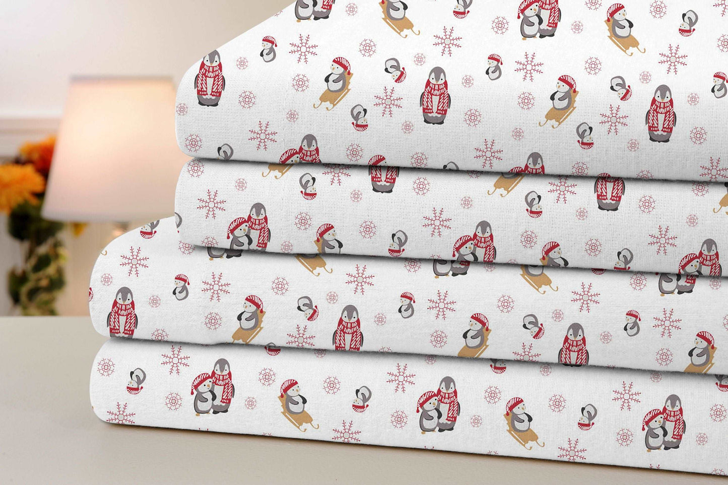 Bibb Home Printed Cotton 4 Piece Sheet Set.