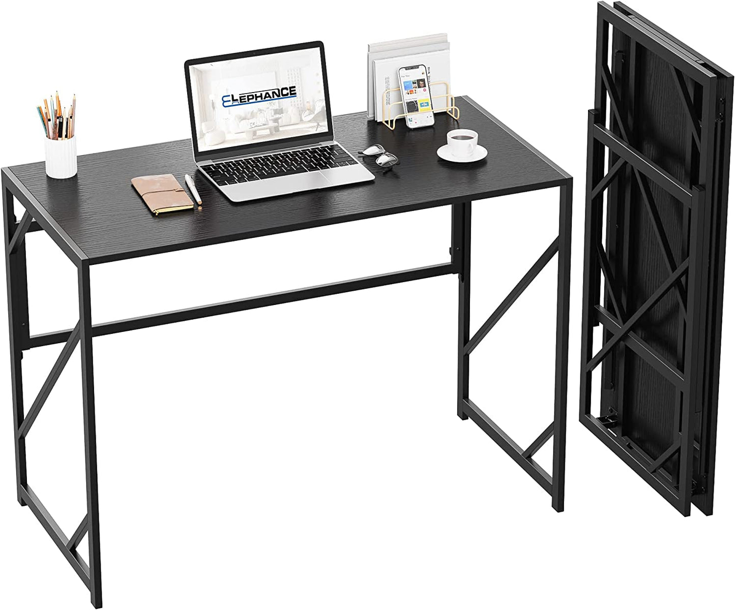 No Assembly Folding Desk for Small Spaces Home Office