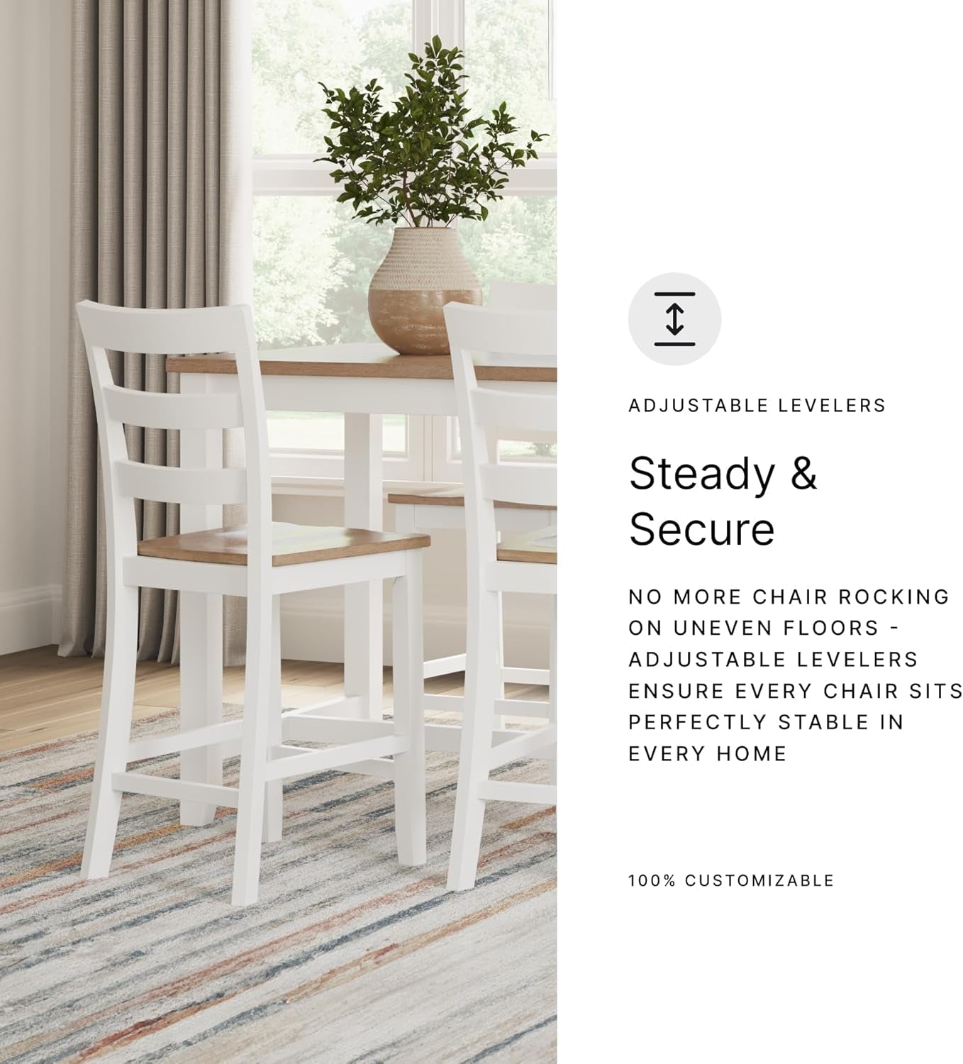 Dining Table Set White Mango Wood Contemporary Style Edition